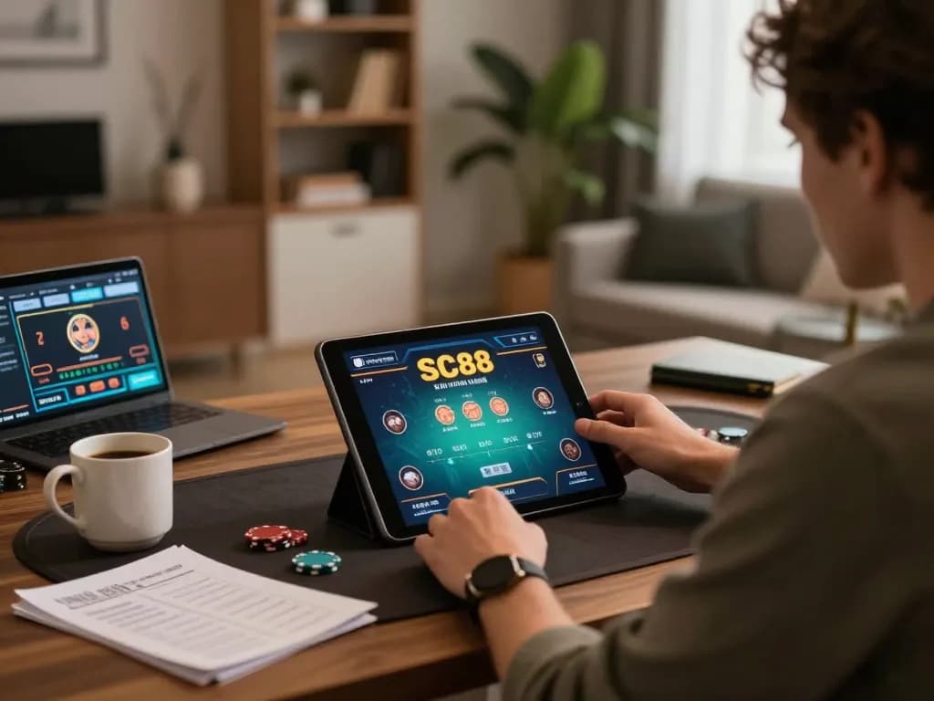 Engaging poker gameplay on SC88 app showcasing player interaction with virtual cards.