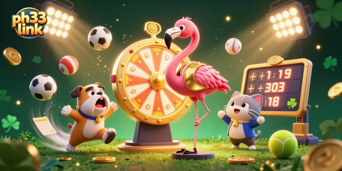 Engage with the exciting ph33 link at the casino, showcasing vibrant cartoon characters and dynamic gaming elements.