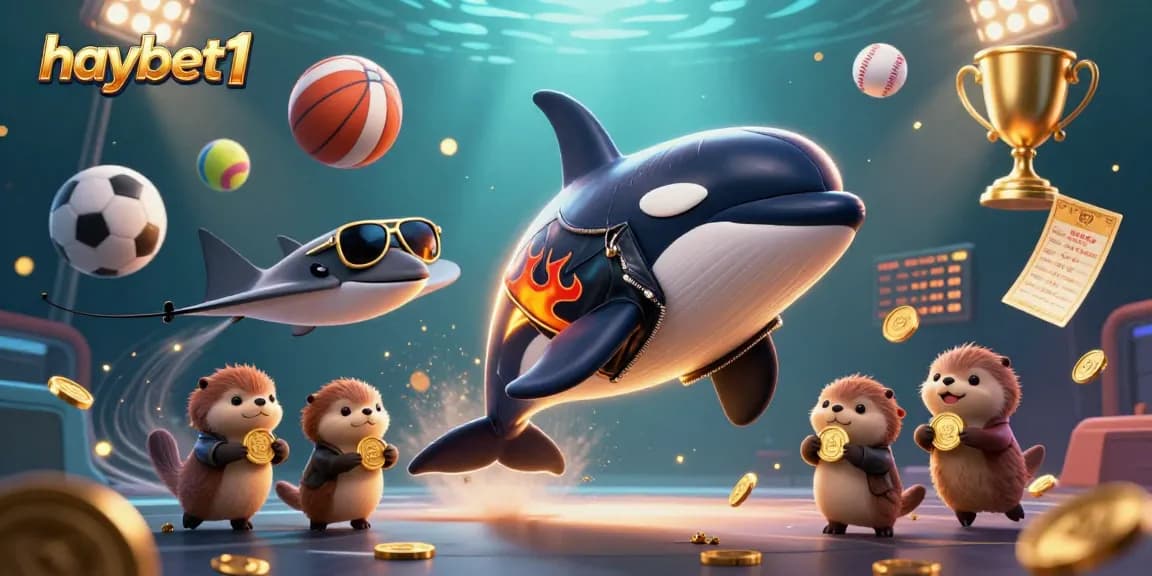 Experience thrilling action with haybet1's vibrant underwater gambling scene featuring playful characters.