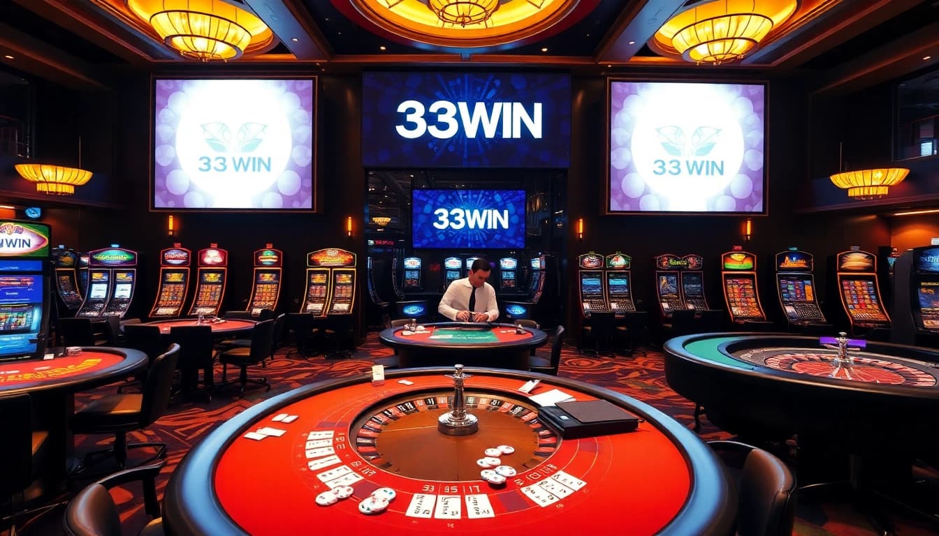 Experience thrilling gaming at 33WIN with vibrant casino tables and exciting betting options.
