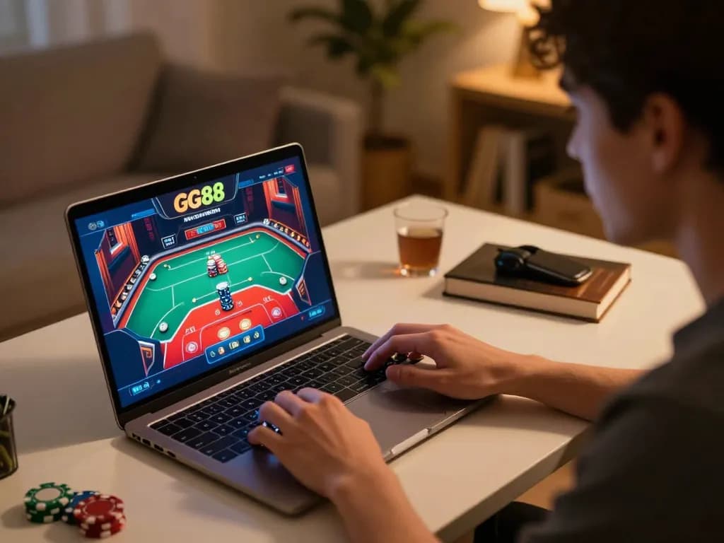 Engage in GG88 online gaming while enjoying a vibrant, cozy home setup.