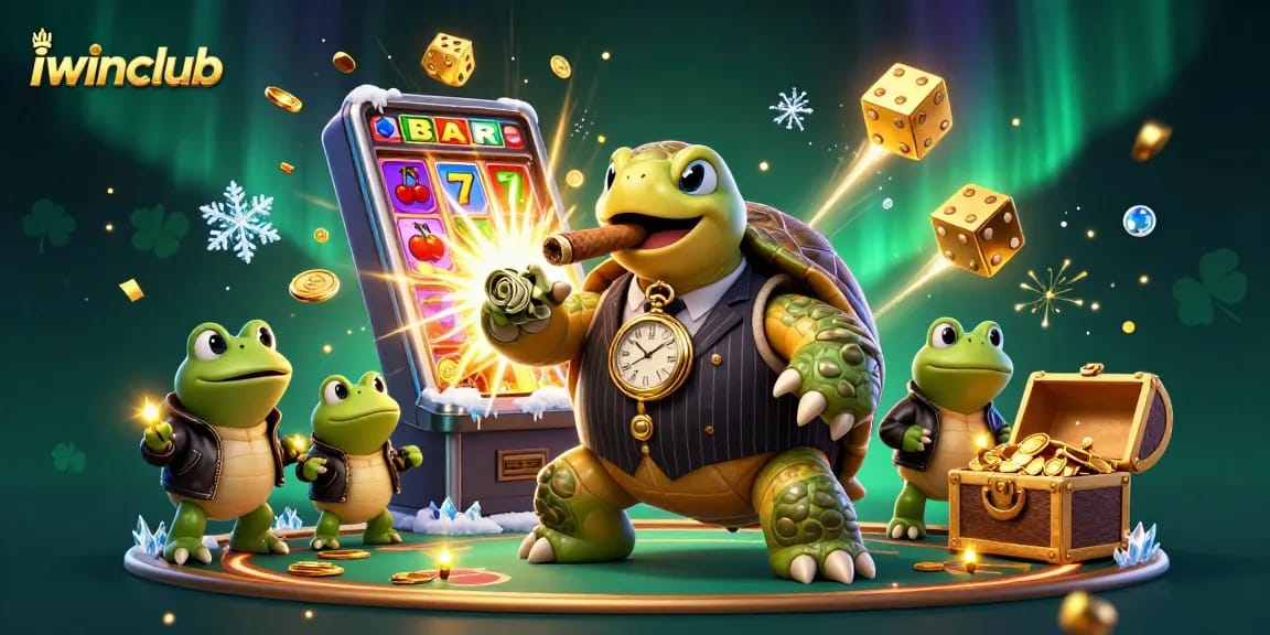 Play thrilling games at iwinclub with colorful casino elements in a vibrant 3D scene.