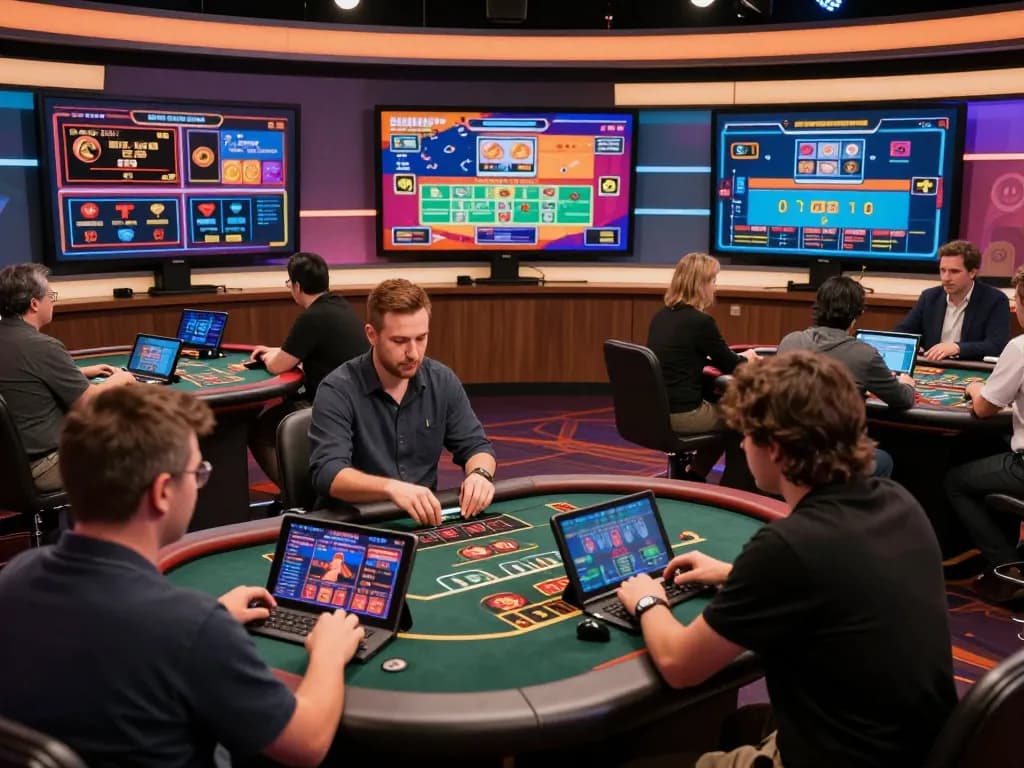 Players engaging in online games at gem88 live dealer casino with strategic gameplay