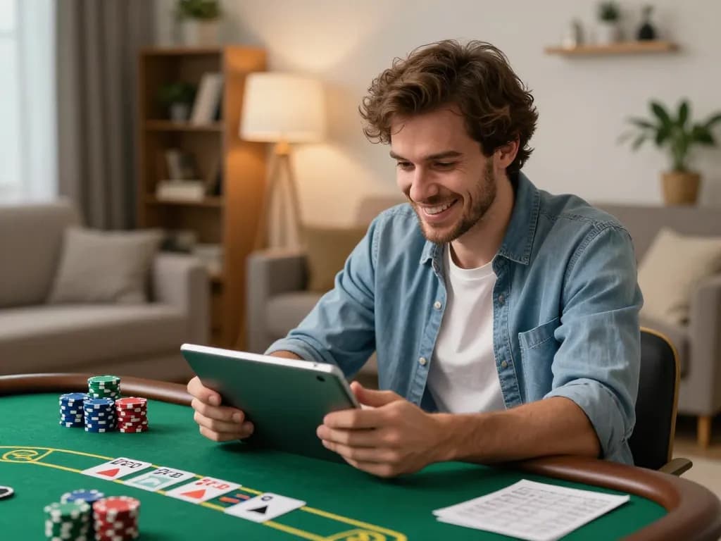 Player immersed in a live poker game at ww88ho.com, capturing the excitement of online gambling.