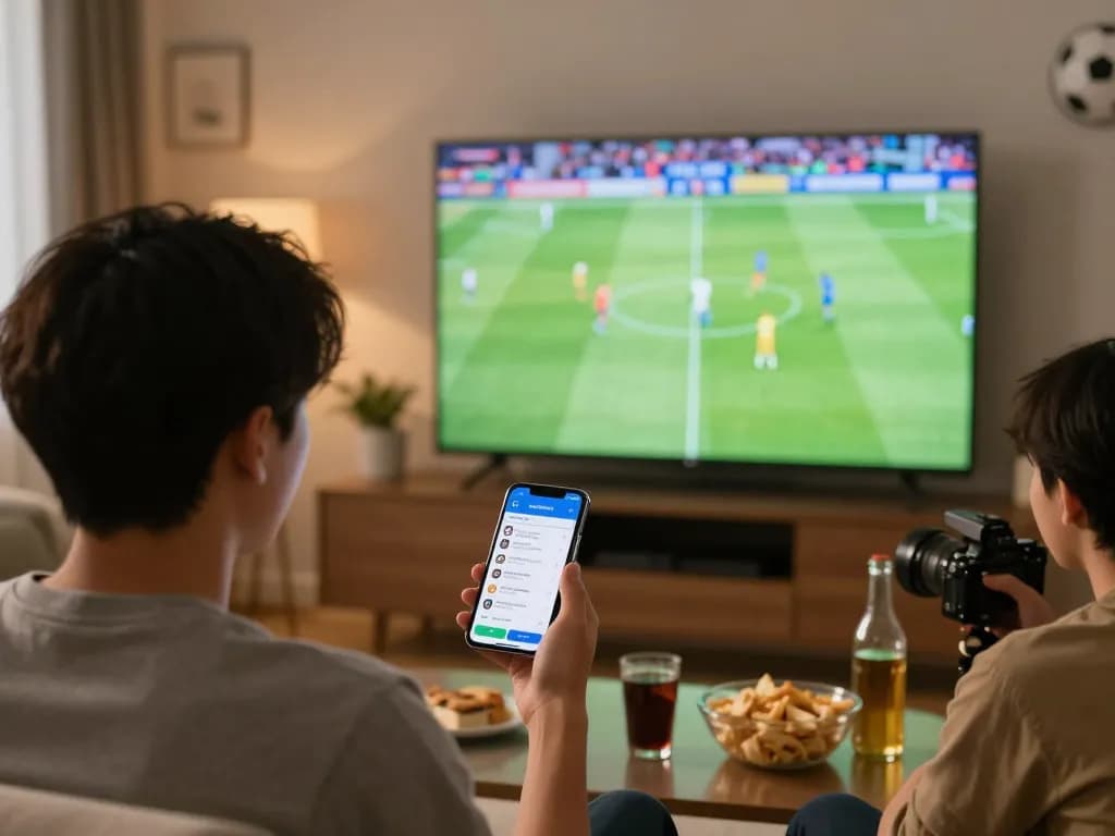Experience bóng đá trực tuyến at home while engaging in sports betting with friends.