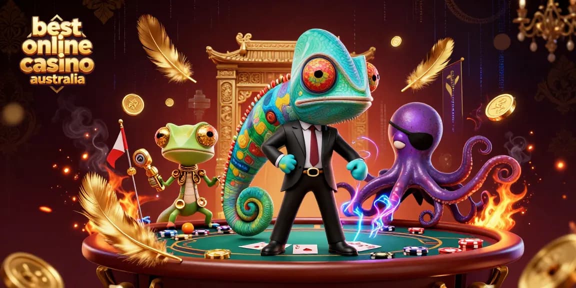 Engage with the best online casino Australia featuring thrilling casino action with vibrant characters and elements.