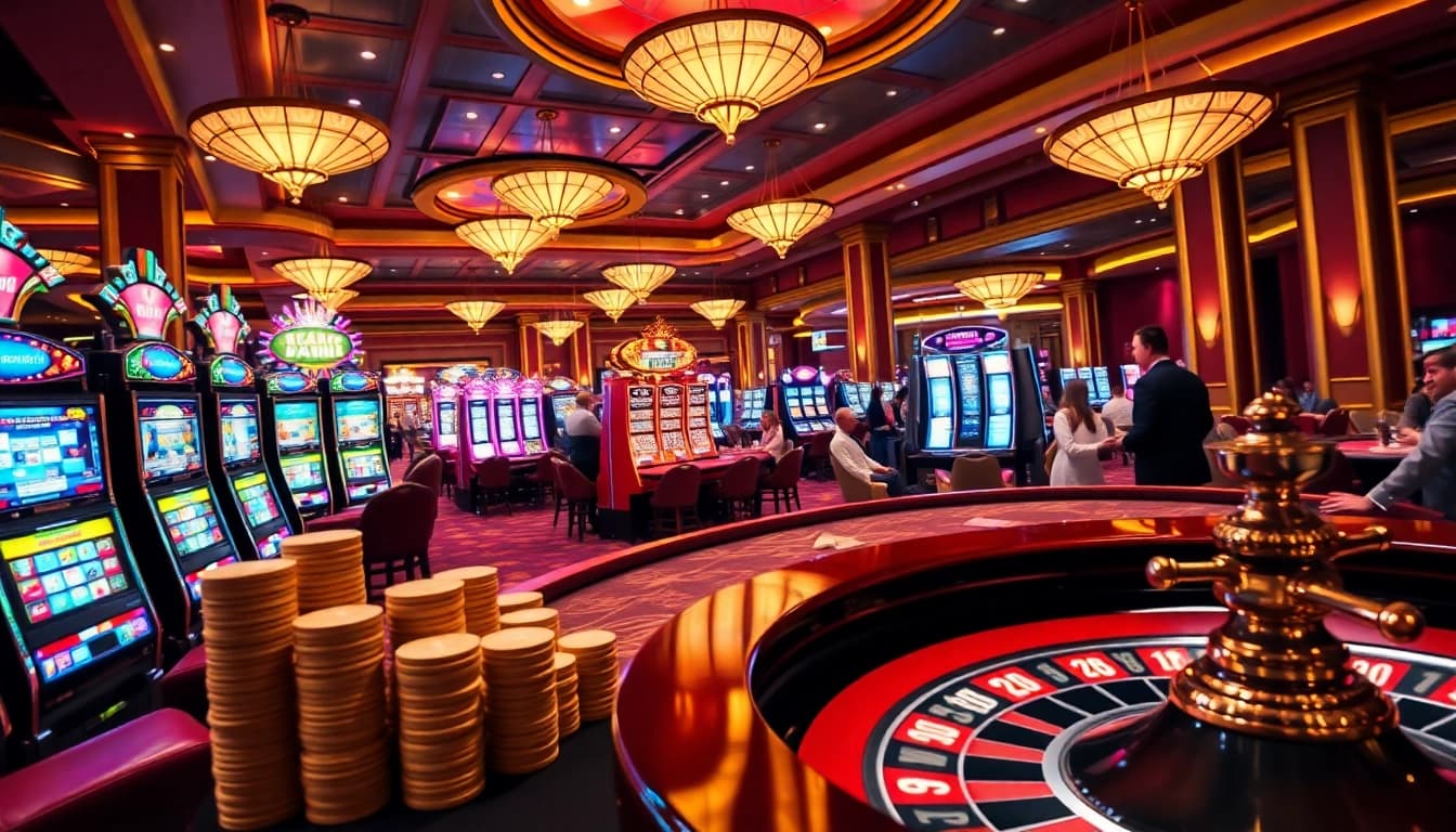 K9K9.ru.com showcases an exciting casino scene with engaging tables, vibrant slots, and players enjoying high-stakes gambling.