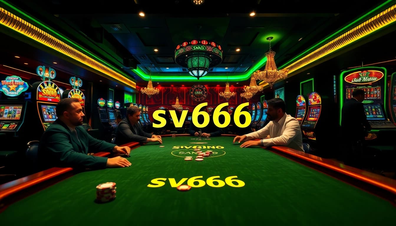 Experience thrilling winnings with sv666 at the poker table, featuring vibrant casino decor.