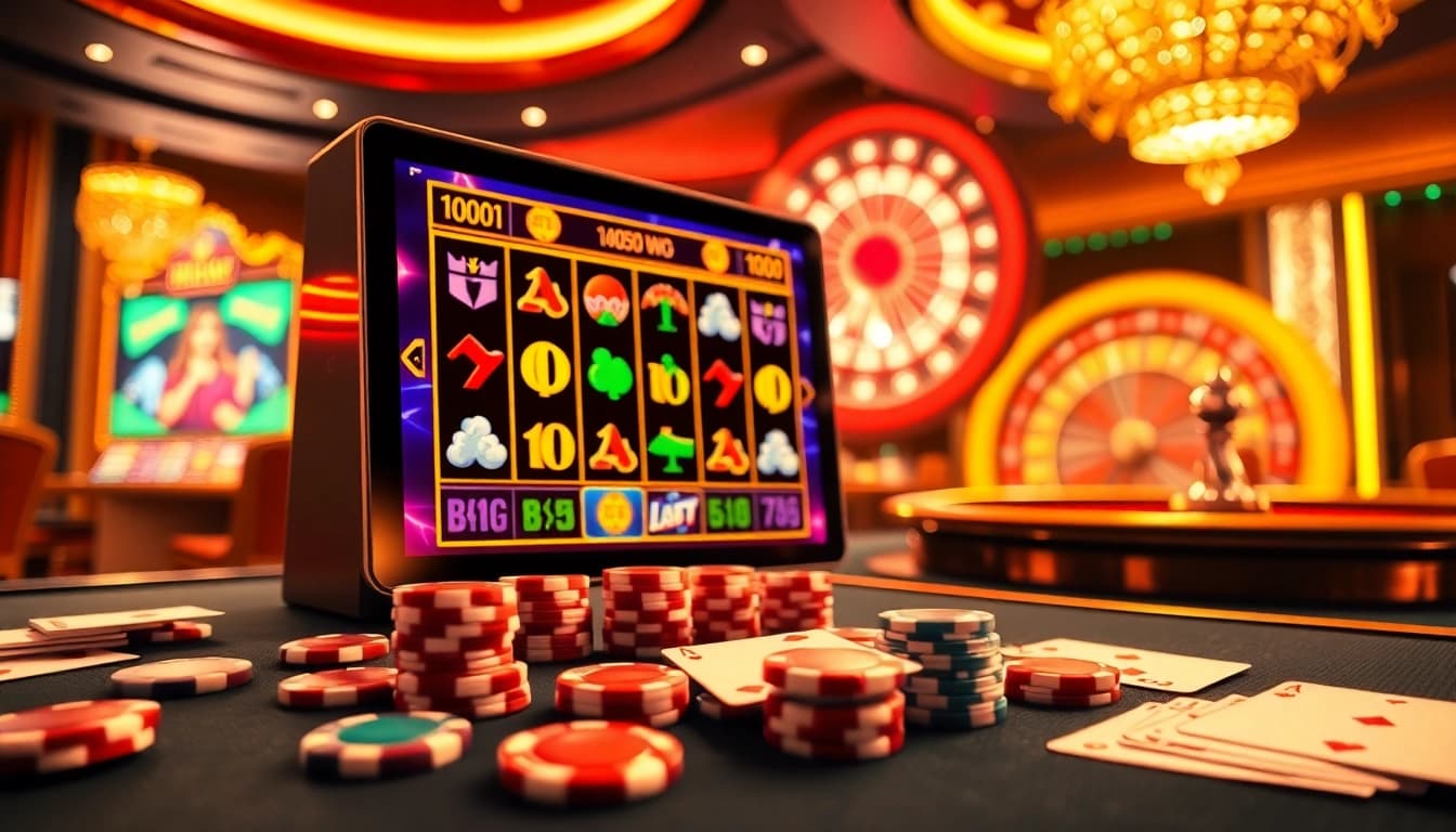 No hu themed online slot machine game with vibrant casino elements and thrilling atmosphere.