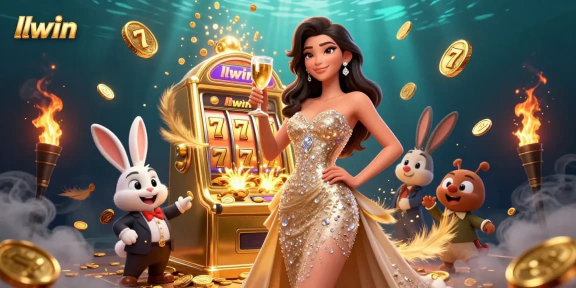 Experience exciting gameplay at llwin with vibrant 3D casino elements featuring jackpots and slot machines.