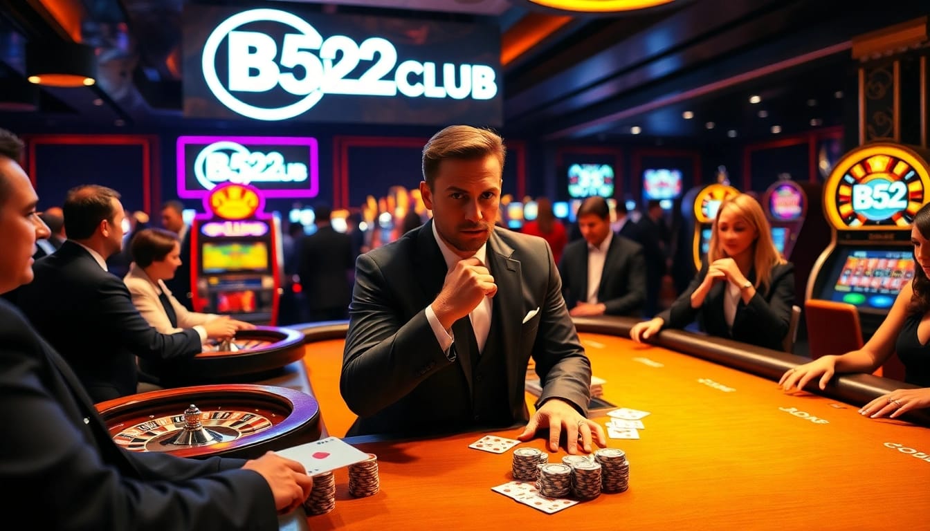 Excited players engaging in a high-stakes game at B52 CLUB, showcasing luxury and thrill.
