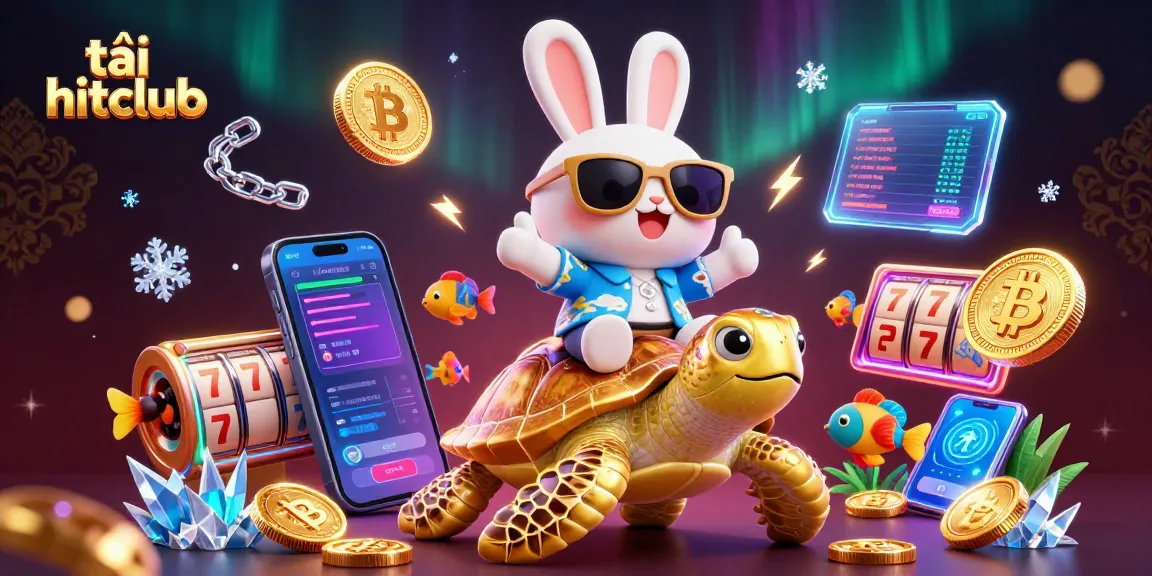 Engage with tải hitclub in a vibrant casino scene featuring 3D cartoon characters and crypto gaming elements