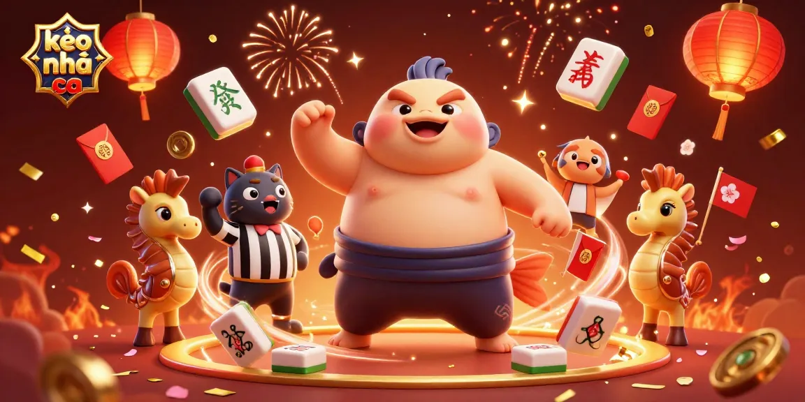 Experience the excitement of kèo nhà cái with a whimsical 3D casino scene featuring lively characters and vibrant decor.