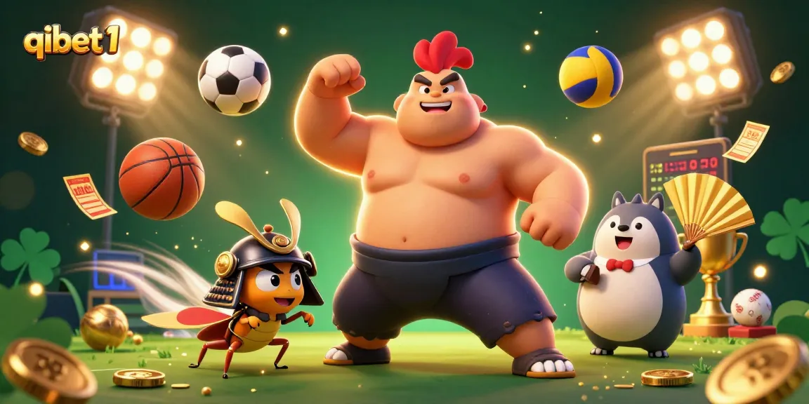 Experience excitement with qibet1's dynamic sports betting scene featuring vibrant characters and action.