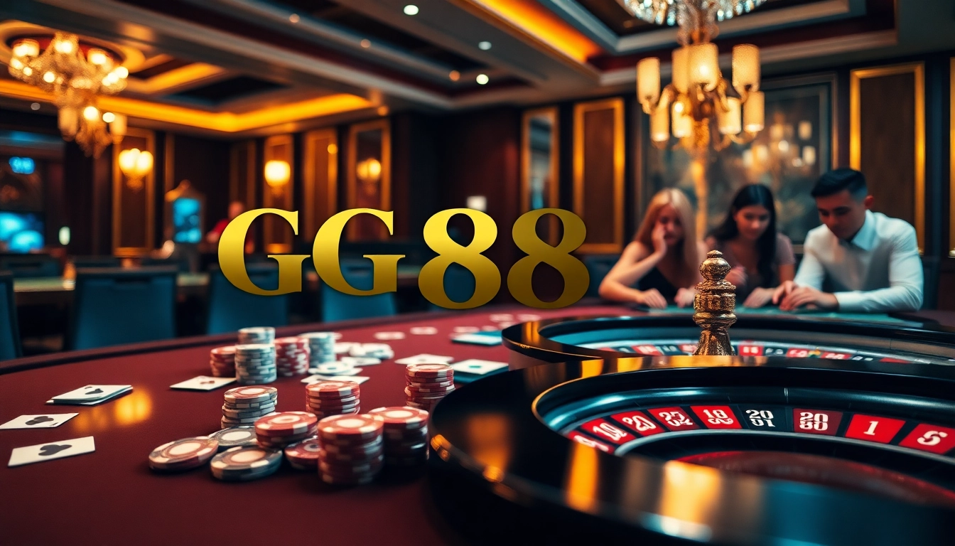 Players enjoying a thrilling game at GG88 casino table with roulette wheel.