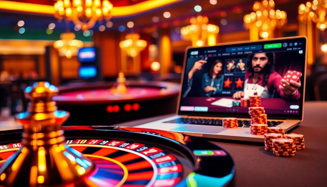 Players engaging in thrilling games at nk88 casino with roulette and poker action.