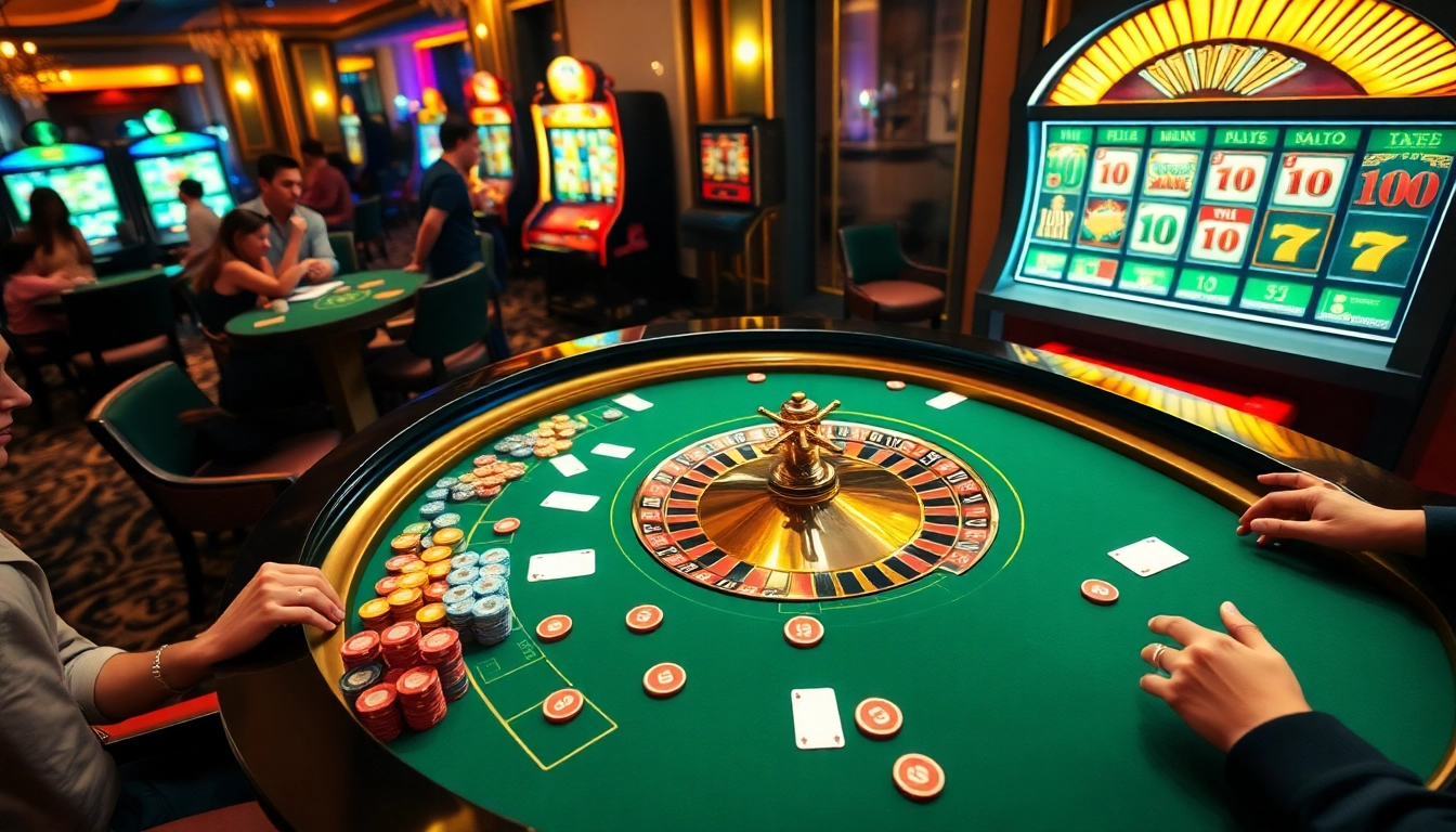 Players enjoying roulette and winning at https://32wincasino.com/ in a luxurious casino setting.