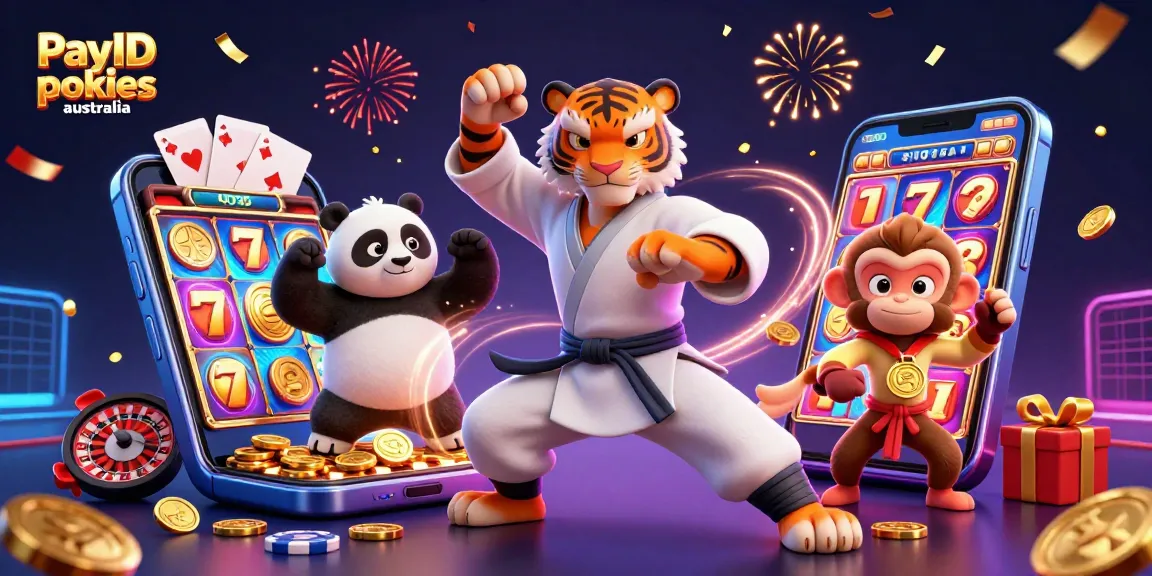 Experience thrilling action with PayID pokies australia featuring dynamic characters and vibrant casino elements.